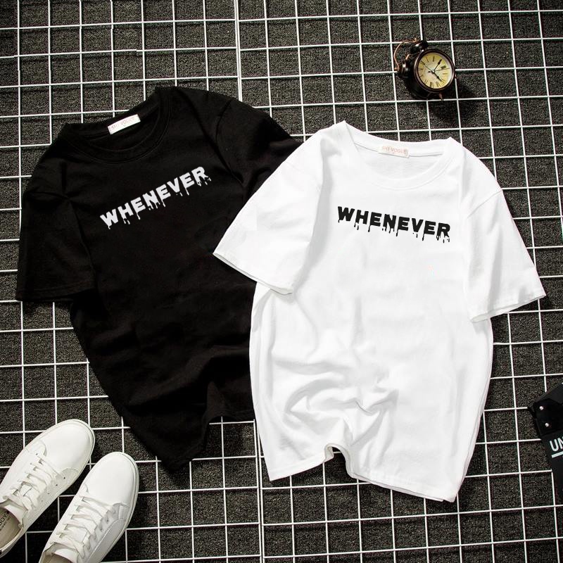 Wide form T-Shirt unisex Men And Women unisex WHEN EVER Thick And Smooth Fabric