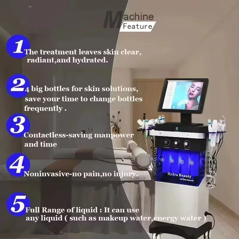14 in 1 Diamond Peelingmachine water jet Aqua facial Vacuum Skin Care Cleaning lifting bubble spa Recommend Highly