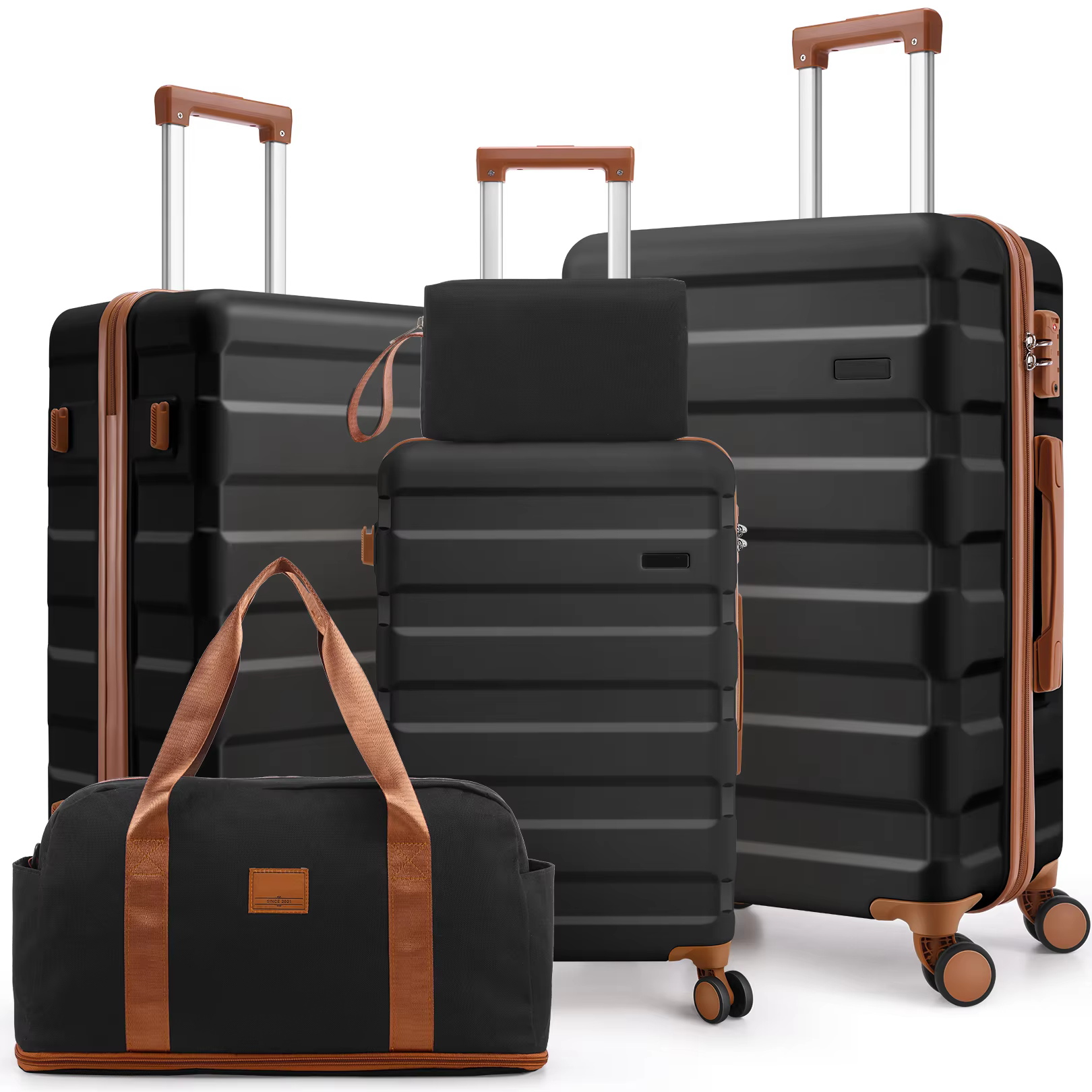 Luggage Sets 3/5 Piece  Durable Suitcase Dual-Spinner Wheel TSA Lock, Lightweight Travel Hardshell ABS Carry on Luggage