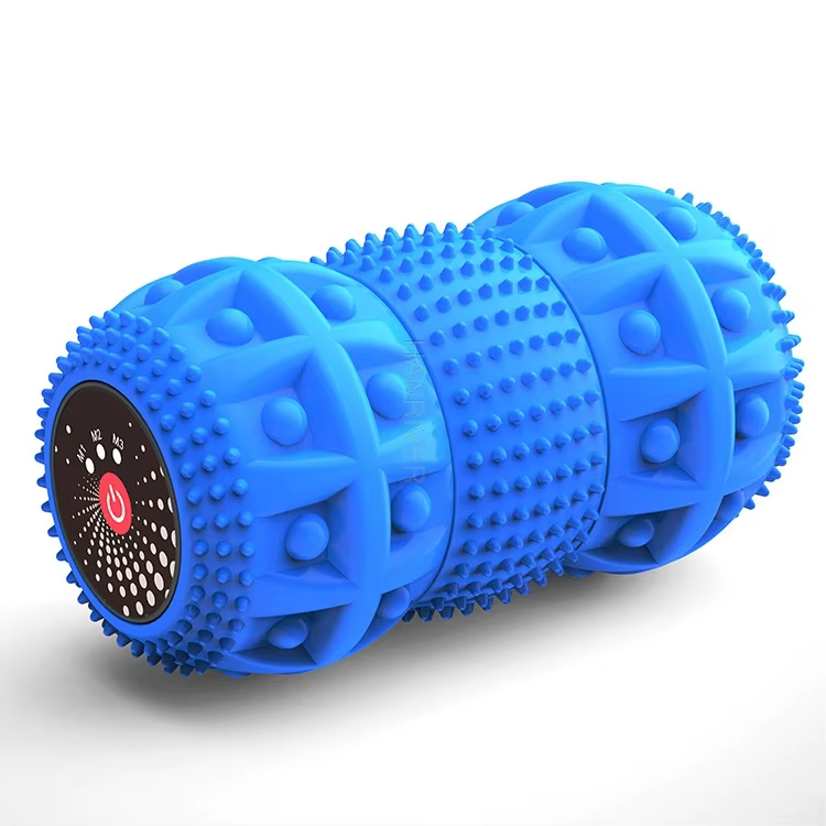 Vibration electric yoga ball three block adjustable intensity massage wheel body massager deep massage ball