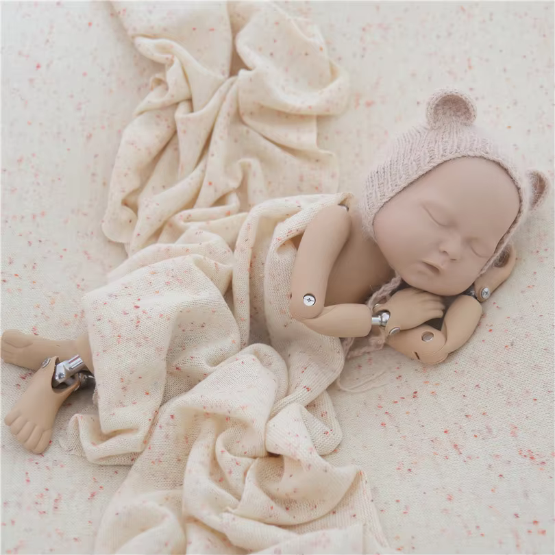 Knitted Stretch Blanket Wrap Set Baby Cover Posing Layer Backdrop Newborn Photography Props Infant Jersey Blanket Photo Props