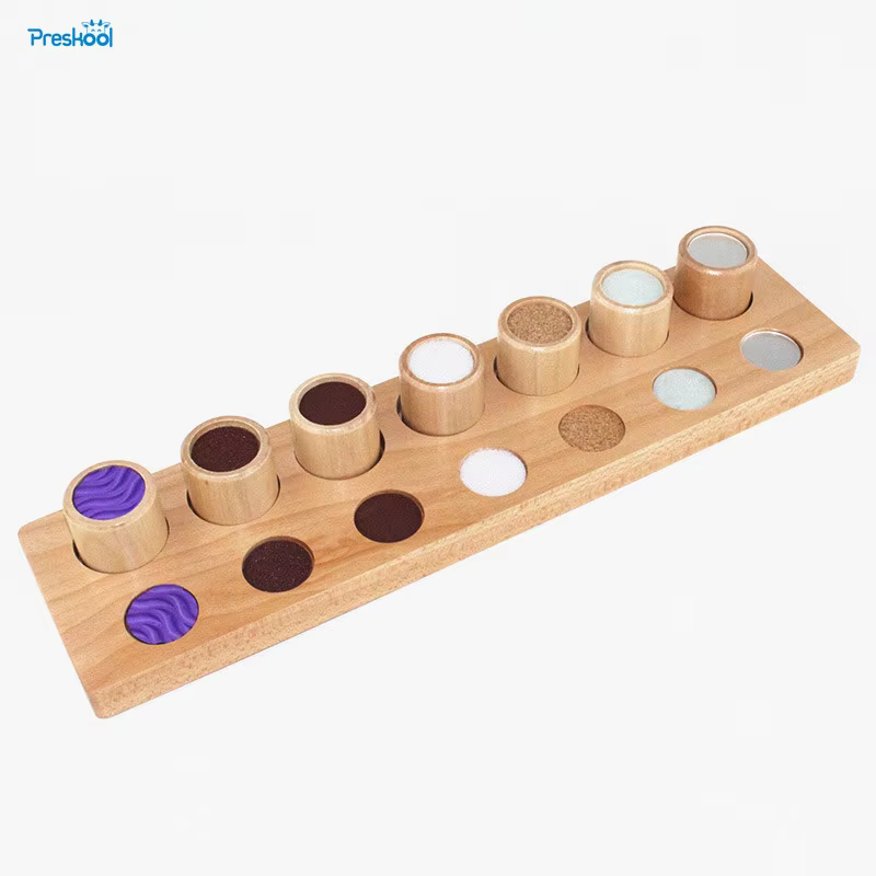 Baby Toy Montessori  Wood Texture Cylinders Touch Rough & Smooth Early Childhood Education Preschool Kids Brinquedos Juguetes