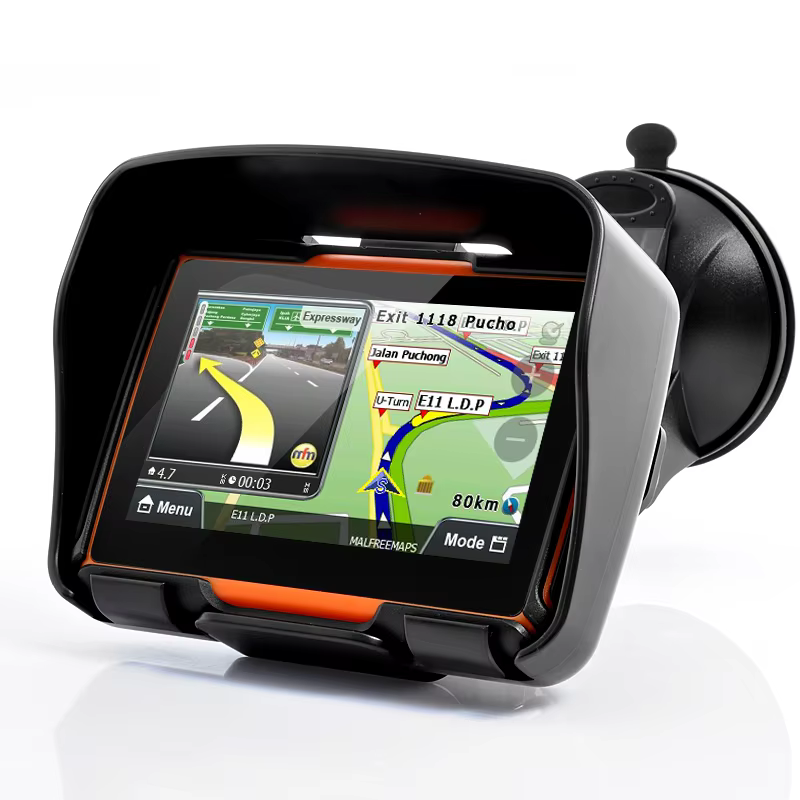 2026 Car Motorcycle GPS Navigation 4.3" Touch IPX7 Waterproof with Bluetooth FM AVIN built in 8GB Free Install Map