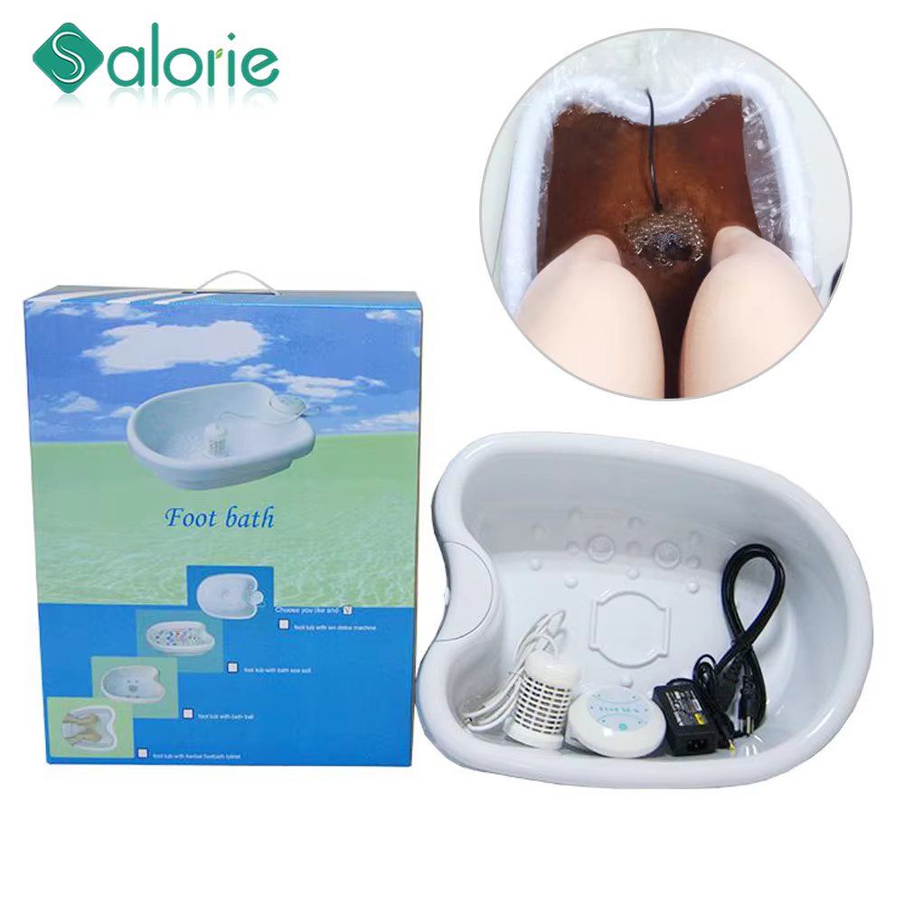 With Foot  Bath Basin Mini Detox Foot Spa Machine Cell Ionic Cleanse device Ionic Detox Foot Spa Aqua Foot Bath Massage Detox
