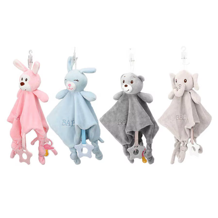 Newborn Comforter Plush Toy Soothing Baby Animal Handkerchief Soft Baby Towel Blanket Stuffed Toys for Children Appease Towel