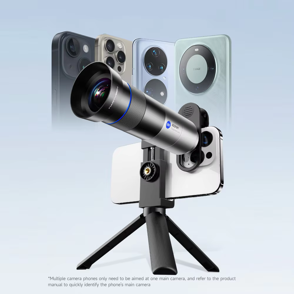 MARTVSEN 28X Telephoto Lens with Extended Tripod for iPhone 15/15Pro Xiaomi Samsung  compatible with all iPhone and Android