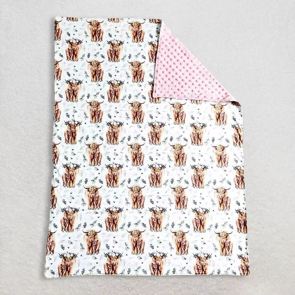 Cow Print Minky Polka Dots Baby Kids Blankets Soft Plush Blanket for All Seasons Cozy Toddler Blanket Throws29*43 inches