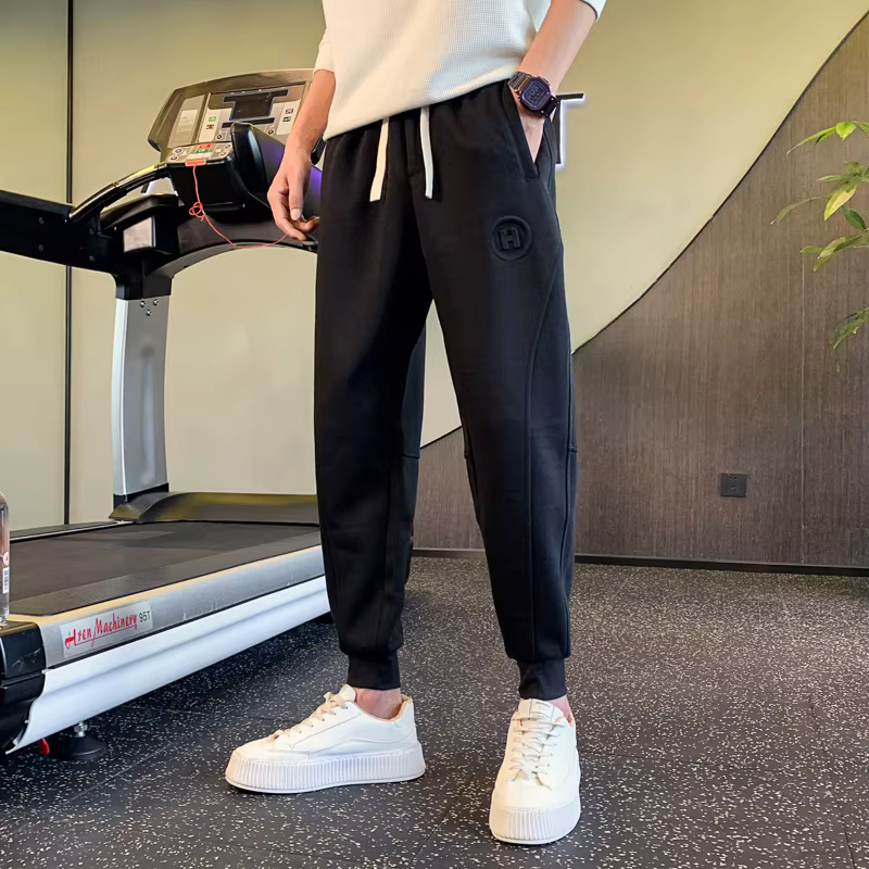 New Plus Size Men's Sweatpants 2XL 3XL Sportswear Elastic Waist Casual Baggy Pants Black Grey Cotton Joggers Male Loose Trousers