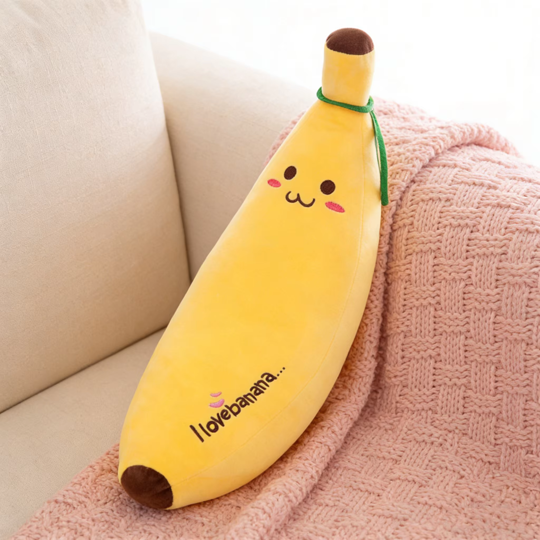 Almohada de Peluche en Forma de Plátano Súper Suave de 35 cm, Juguete de Peluche para Abrazar, Decoración para el Hogar, Almohada para Siesta, Regalo, Relleno de Algodón PP