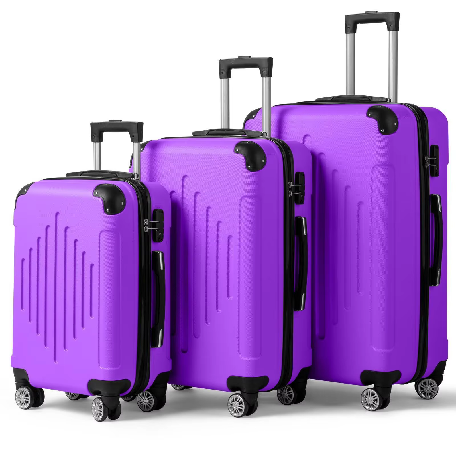 20/24/28" Suitcase PC ABS Luggage 3 Piece Set Spinner Carry on with TSA Lock