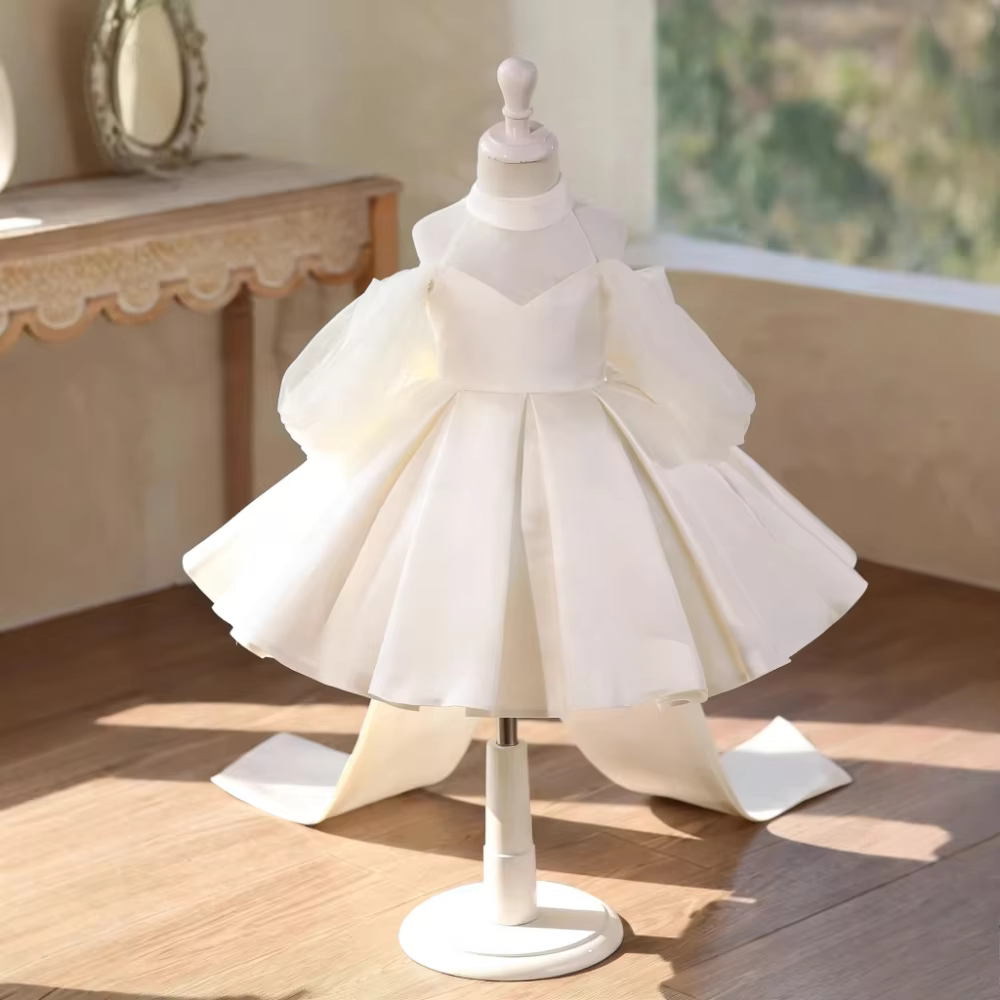 2026 Girls Fashion Floral Birthday Princess Gown Formal Party Kids Celebration Outfit Dress Children Pageant Host Performance