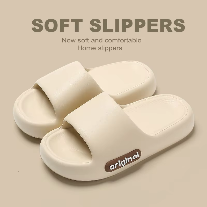 Summer Platform Cloud Slippers Women Lightweight Solid Color Soft Sole EVA Pillow Slides Woman Couple Non Slip Beach Flip Flops