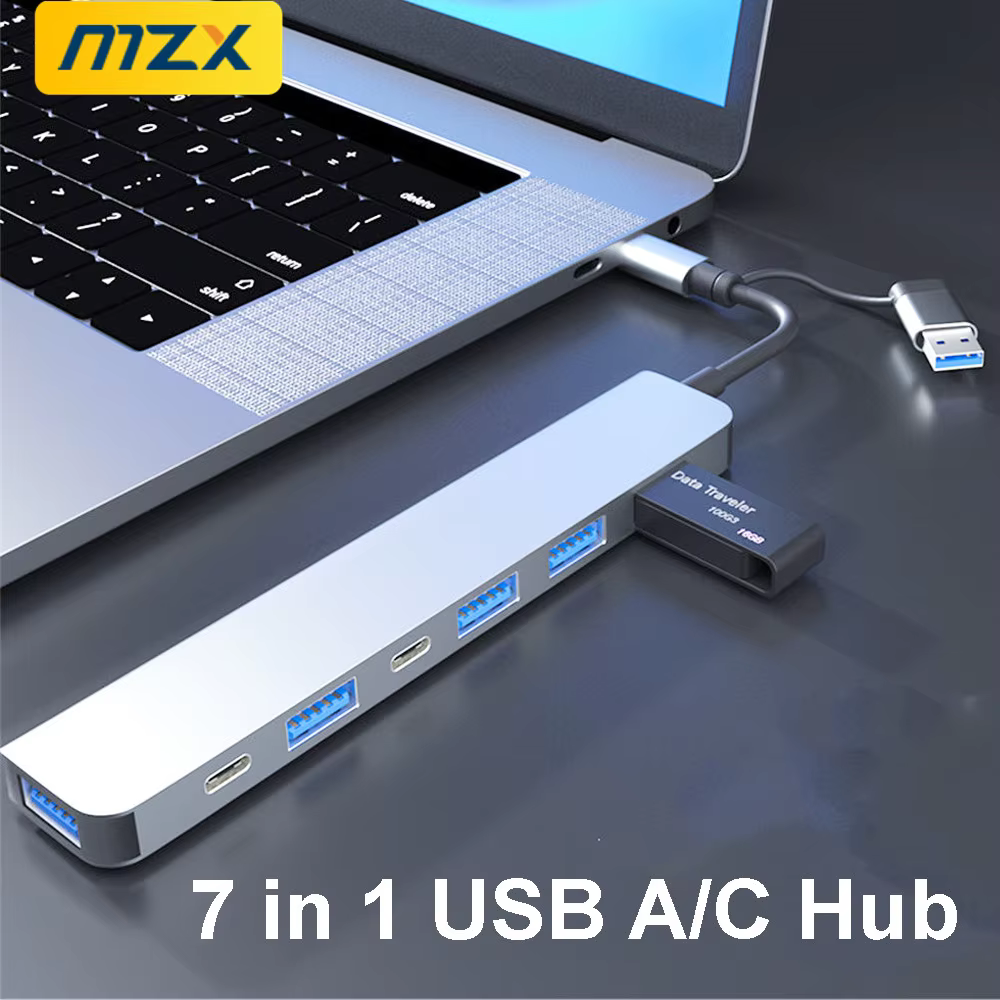 MZX 7/8 in 1 USB Hub Type A C Docking Station Concentrator 3.0 2.0 Multi Adapter Multi-hub Dock Splitter Laptop PC Accessories