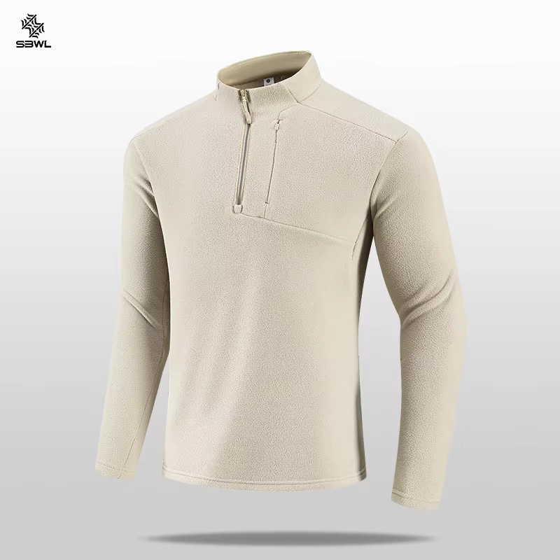 SBWL New high-quality men's autumn and winter outdoor sports inner layer warm long-sleeved T-shirt fitness running jacket Tops