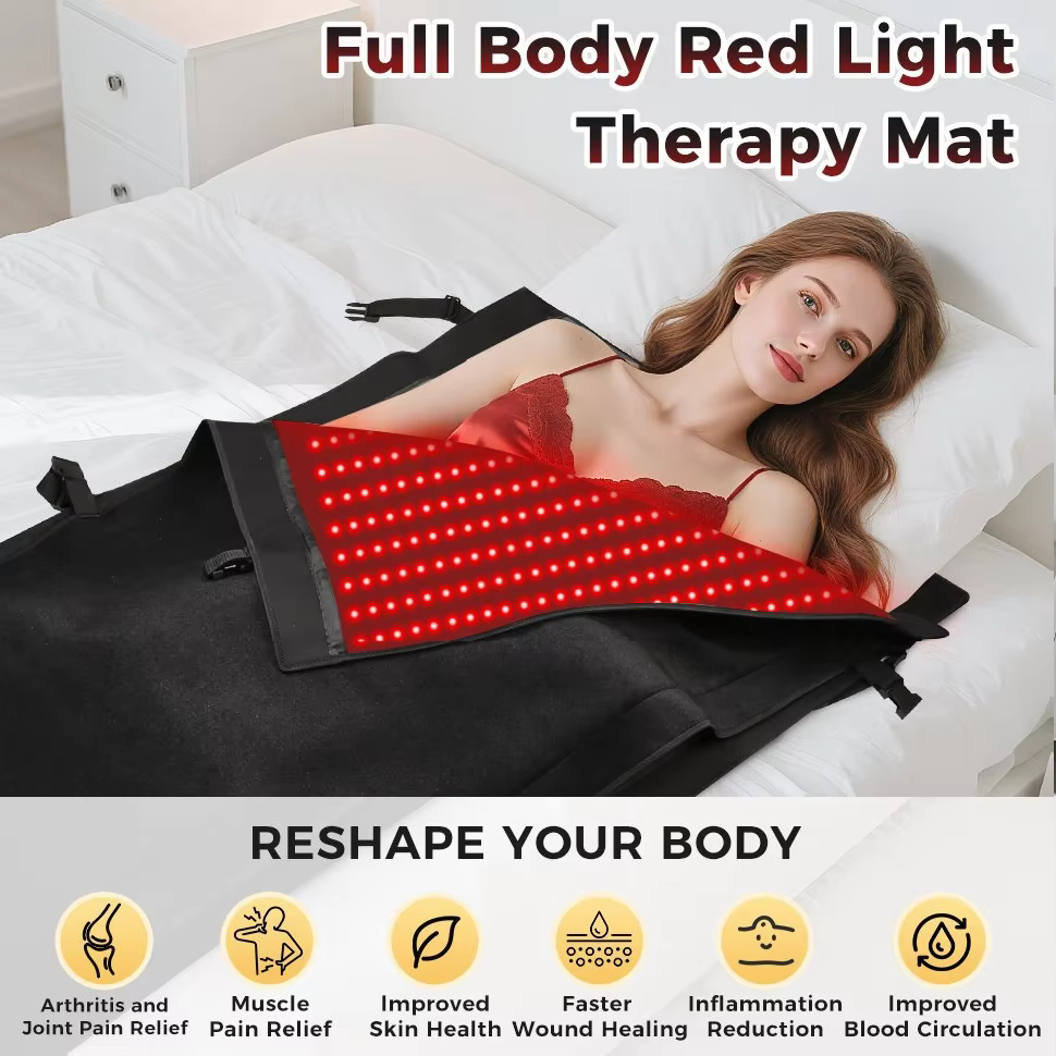 2570 LEDs Full Body Red Light Therapy Sleeping Bag 660nm 850nm Near Infrared Led Lamp 74.6X33.3inch For Pain Wellness Recovery