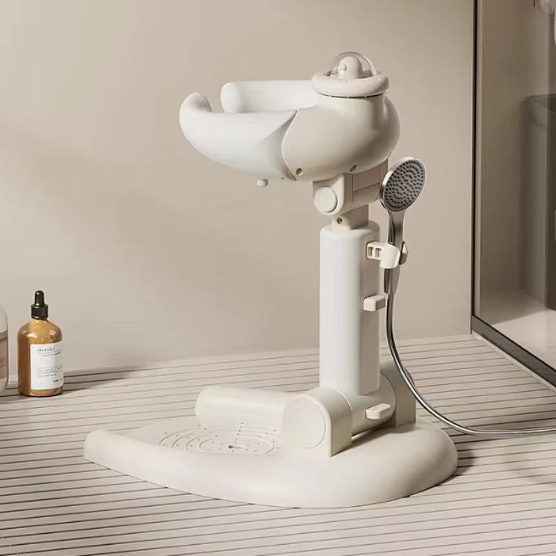 Baby Standing Bath Adjustable Baby Shower Standing Bathroom Infants Standing Bathtub Folding Kids Secure Holder Support Bath