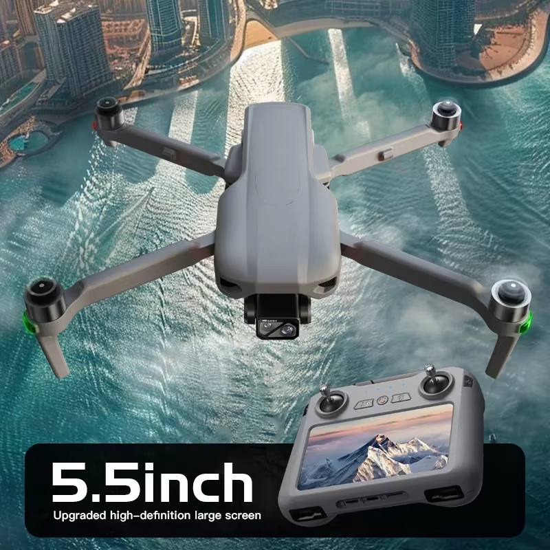 Professional Screen Drone 4K Dual Camera with Screen RC Drone 3-Axis Gimbal Obstacle Avoidance FPV Quadcopter FPV Brushless EIS