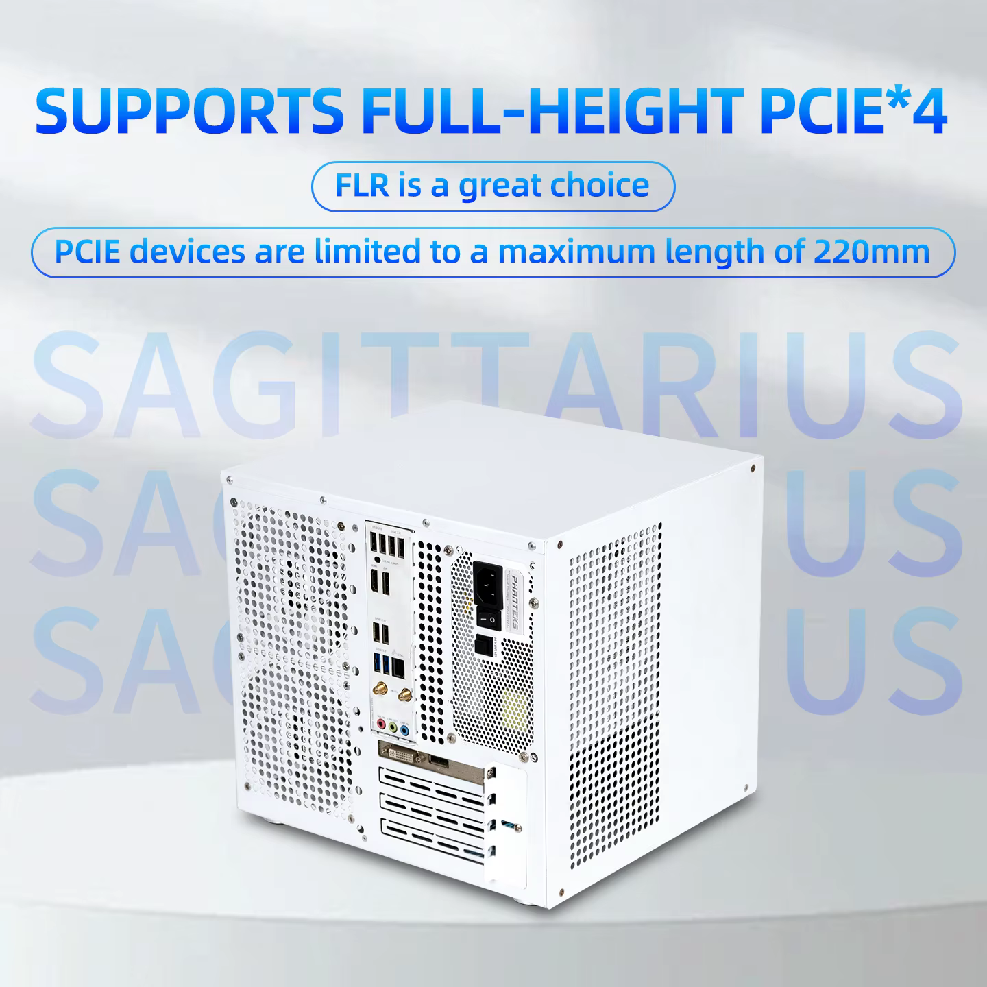 Sagittarius 8 Bay Position NAS Computer Chassis, SATA/SAS Backplane | Full-height PClE | MATX Motherboard | ATX Power Supply