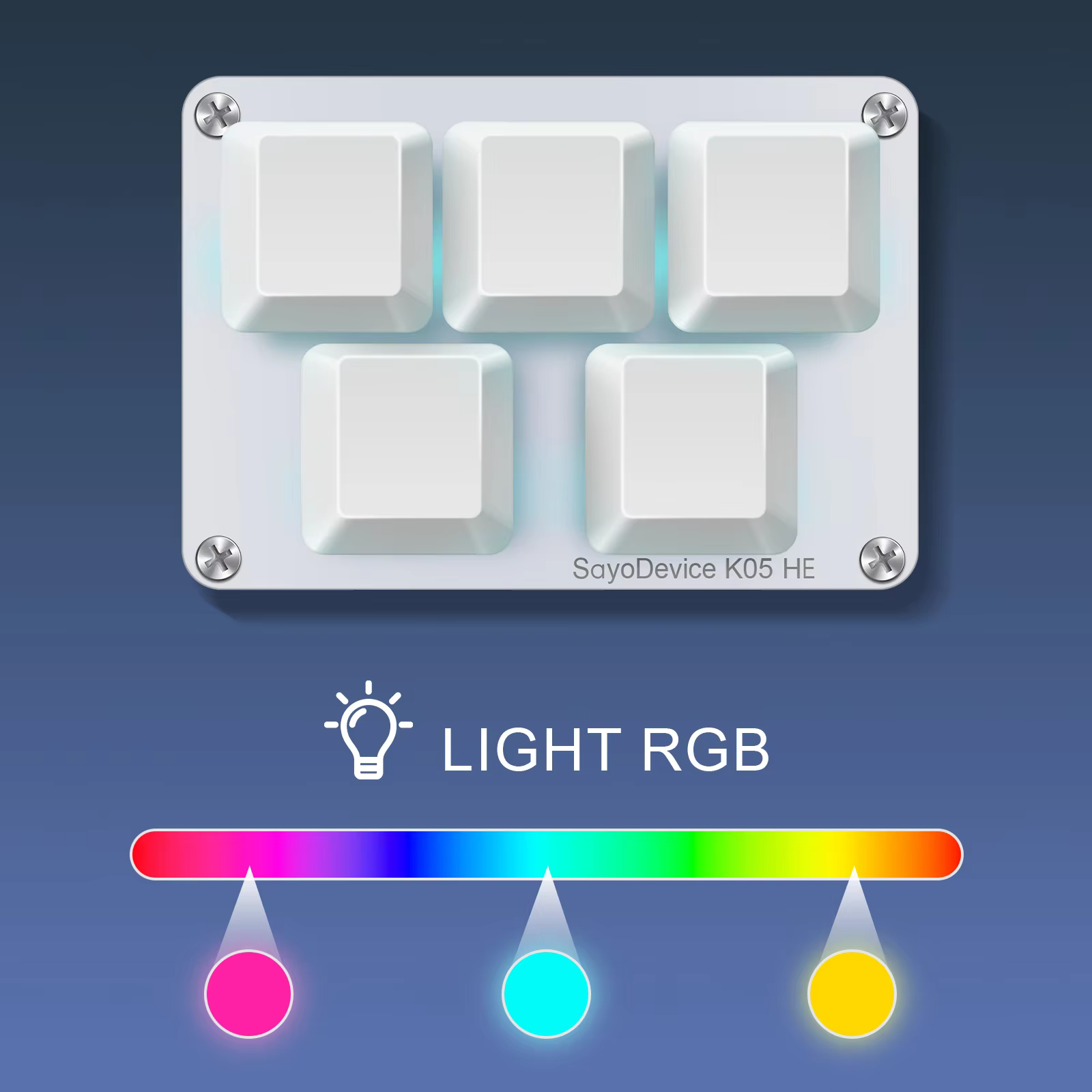 SayoDevice K05 HE Rapid Trigger Hall Magnetic Switches RGB Light Music Rhythm Game Keyboard for O3C DJMAX SDVX Geometry Dash