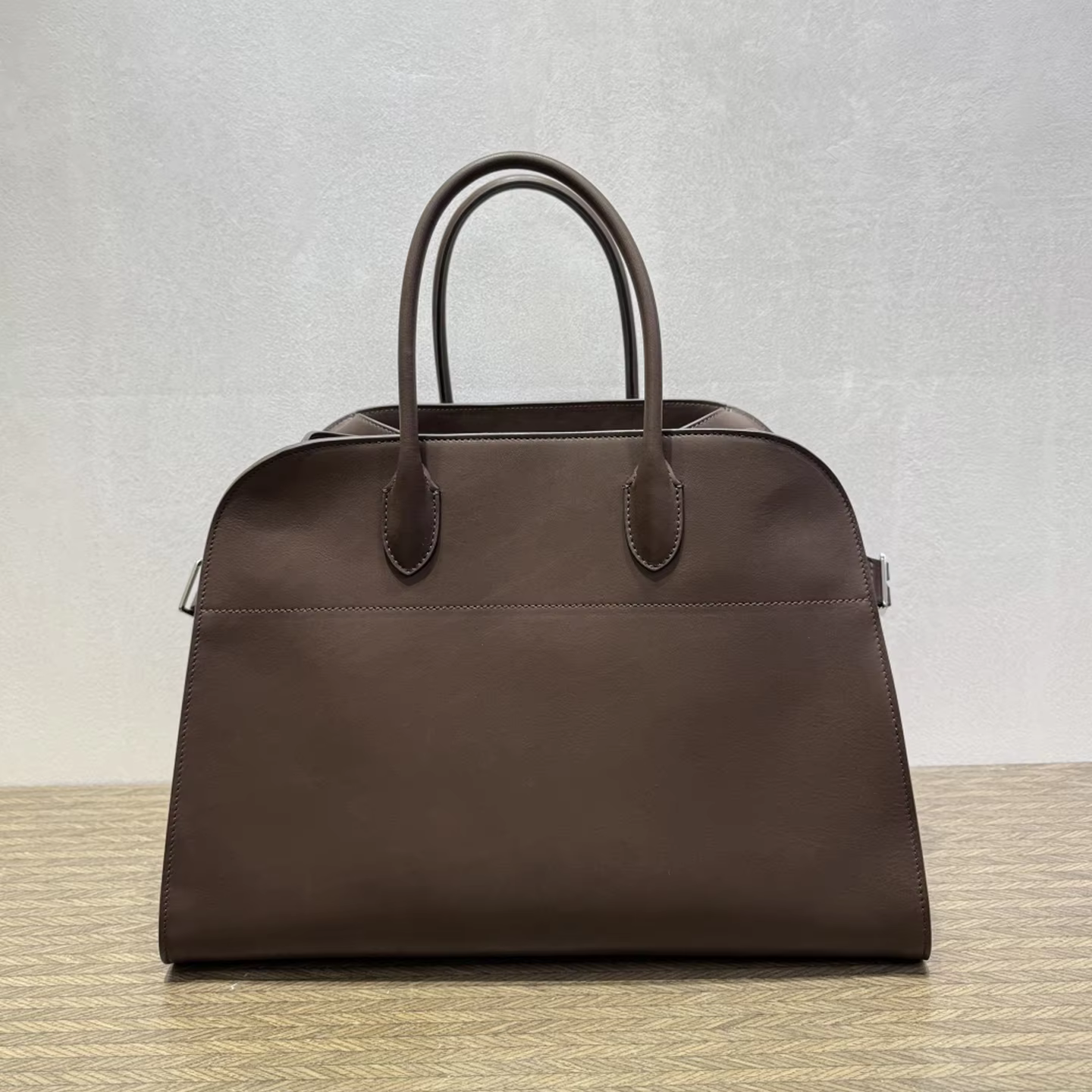 Structured Top Grain Leather Handbag For Women, Top Handle Bag, Fabric Lined, Large Capacity, 3 Sizes Available