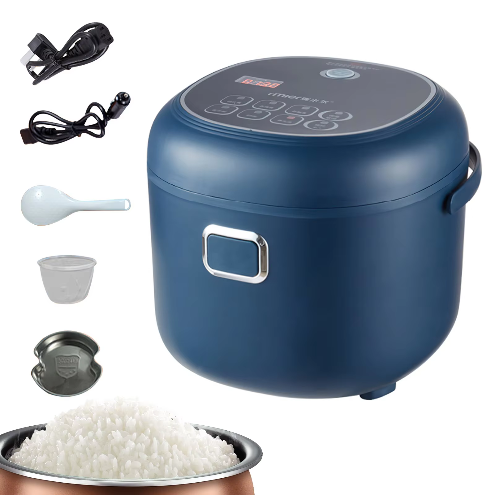 12V 24V 220V 2L 200Wcar Home Rice Cooker Van Car Rice Cooker For Car and Truck Carry Electric Rice Cookers for 1-3 People