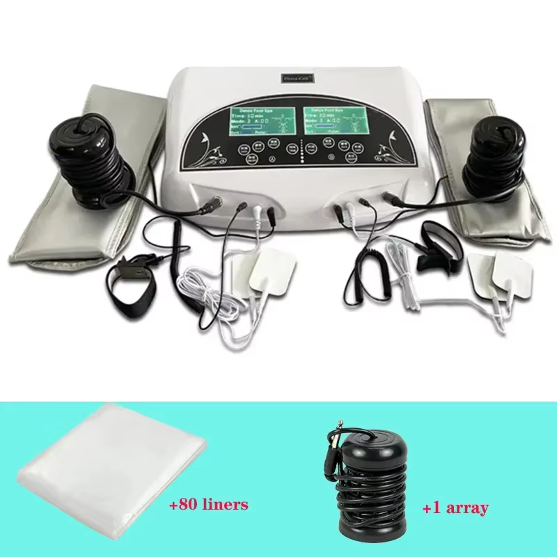 Dual Ion Cleanse Machine with Acupucture Pads and Warm Belt Detox Foot Spa Machine Keep Health Cell Detoxification Salon Spa