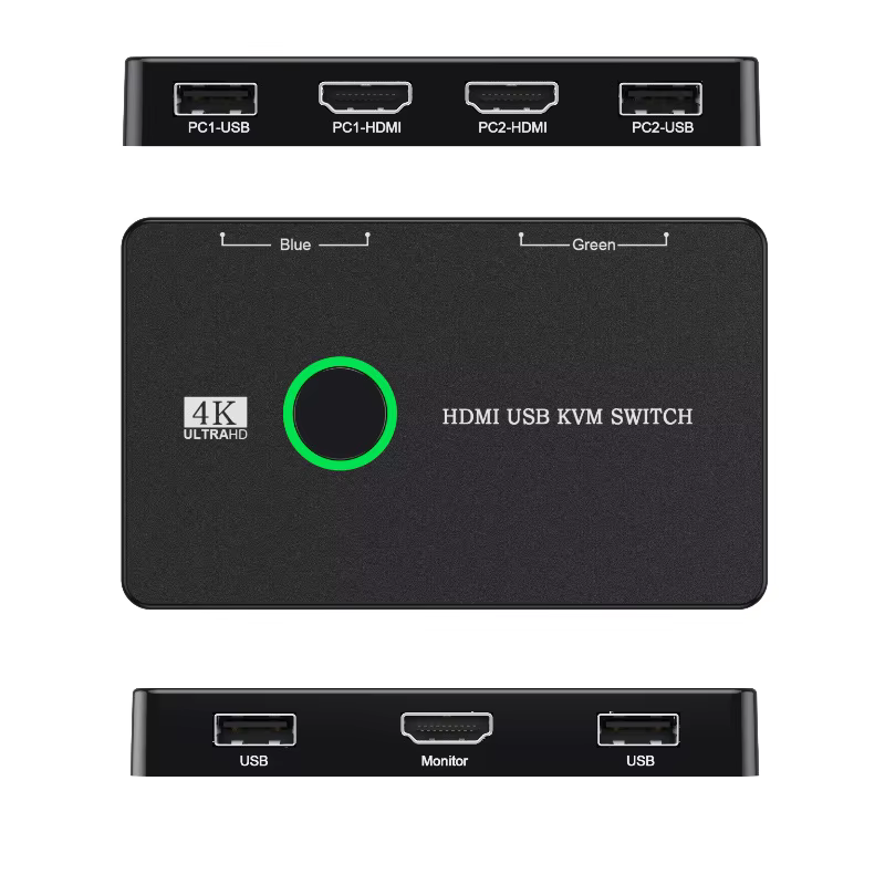 USB KVM Switch HDMI 2 Port Box USB 4K HDMI Switch for 2 Computers Share Keyboard Mouse Printer USB Swltch Splitter Windows Mac