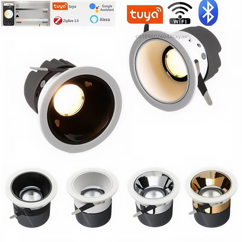 Dimmable DALI Tuya smart LED downlights and ceiling lights, COB spotlights for living rooms, kitchens and hotel indoor lighting