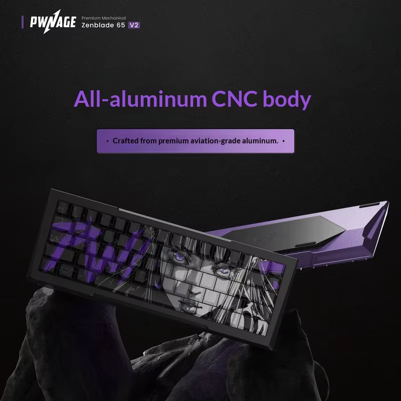 Pwnage Zenblade 65 V2 Magnetic Axis Mechanical Gaming Keyboard Aluminum Alloy 8khz Polling Rate Rt 001 012ms For Pc Gamers