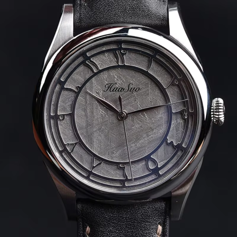 HUSUO Meteorite Disc Men's Mechanical Watch SW200 Automatic Mechanical Ultra-thin Business Casual Watch