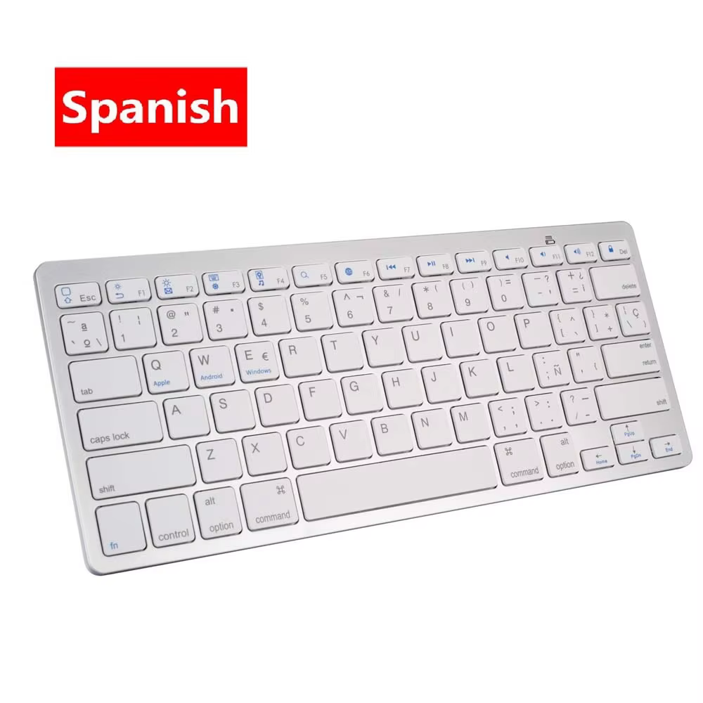 with Bluetooth Arabic Spanish Italian Englsih Keyboard for iPad IOS Android Tablet Phone Computer Slim 78Key Wireless Keyboard