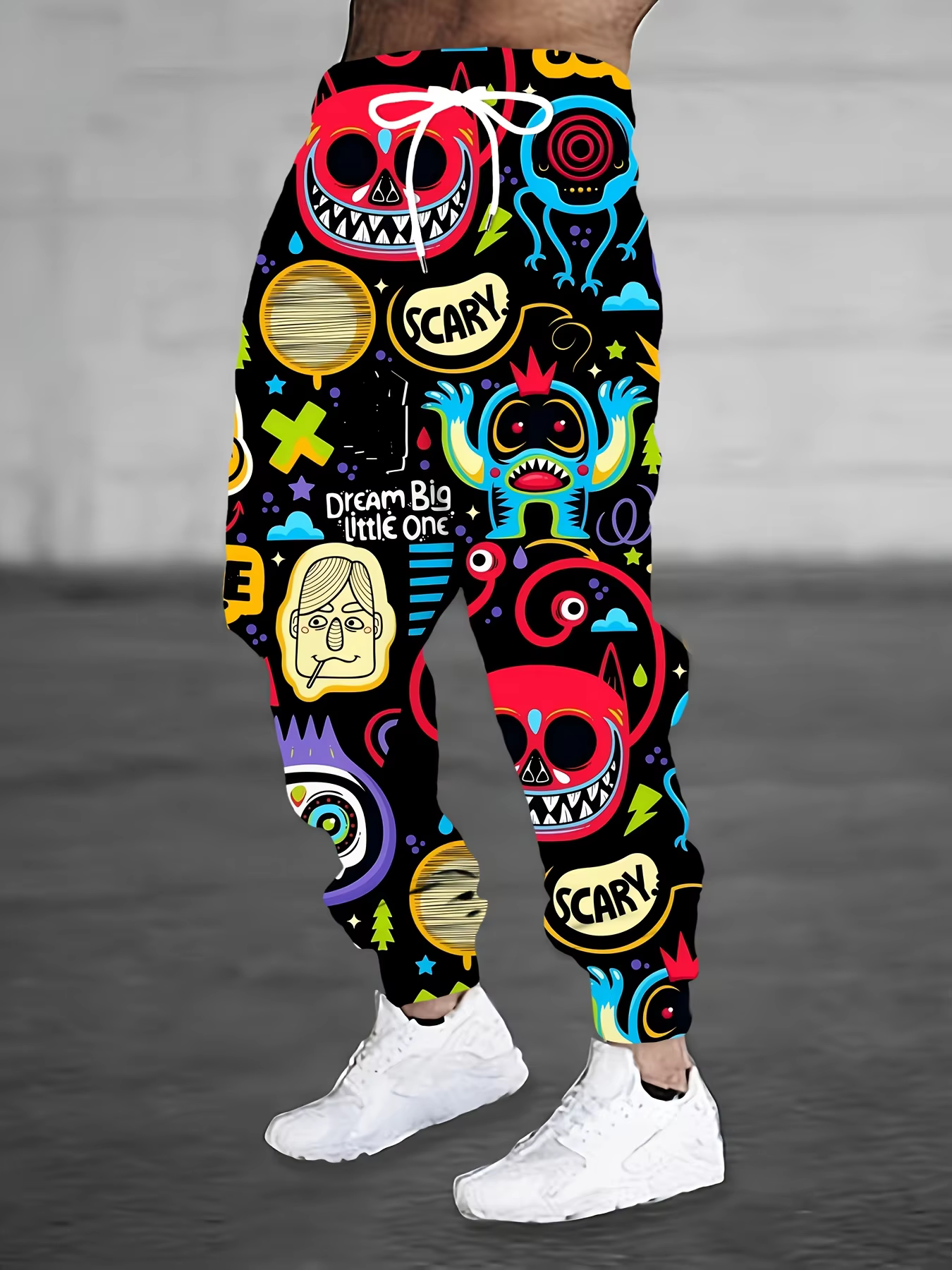 Herbstmode für Herren, personalisierbar, Graffiti-Druck, weiche und bequeme Kordelzughose, Outdoor-Street-Style-Hose