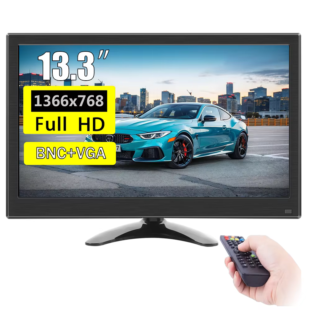 13.3-inch high-definition 1366 * 768 desktop closed-circuit television LCD computer monitor with AV/BNC/HDMI/USB/VGA interfaces
