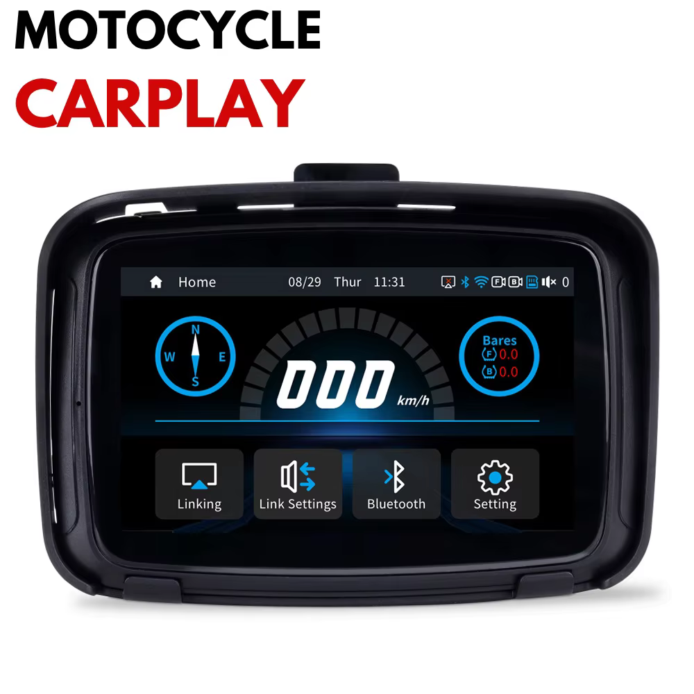 2026 Motorcycle Car GPS Navigation Wireless Apple Carplay Android Auto Car GPS Navigation IPX7 Waterproof Blutooth Google map