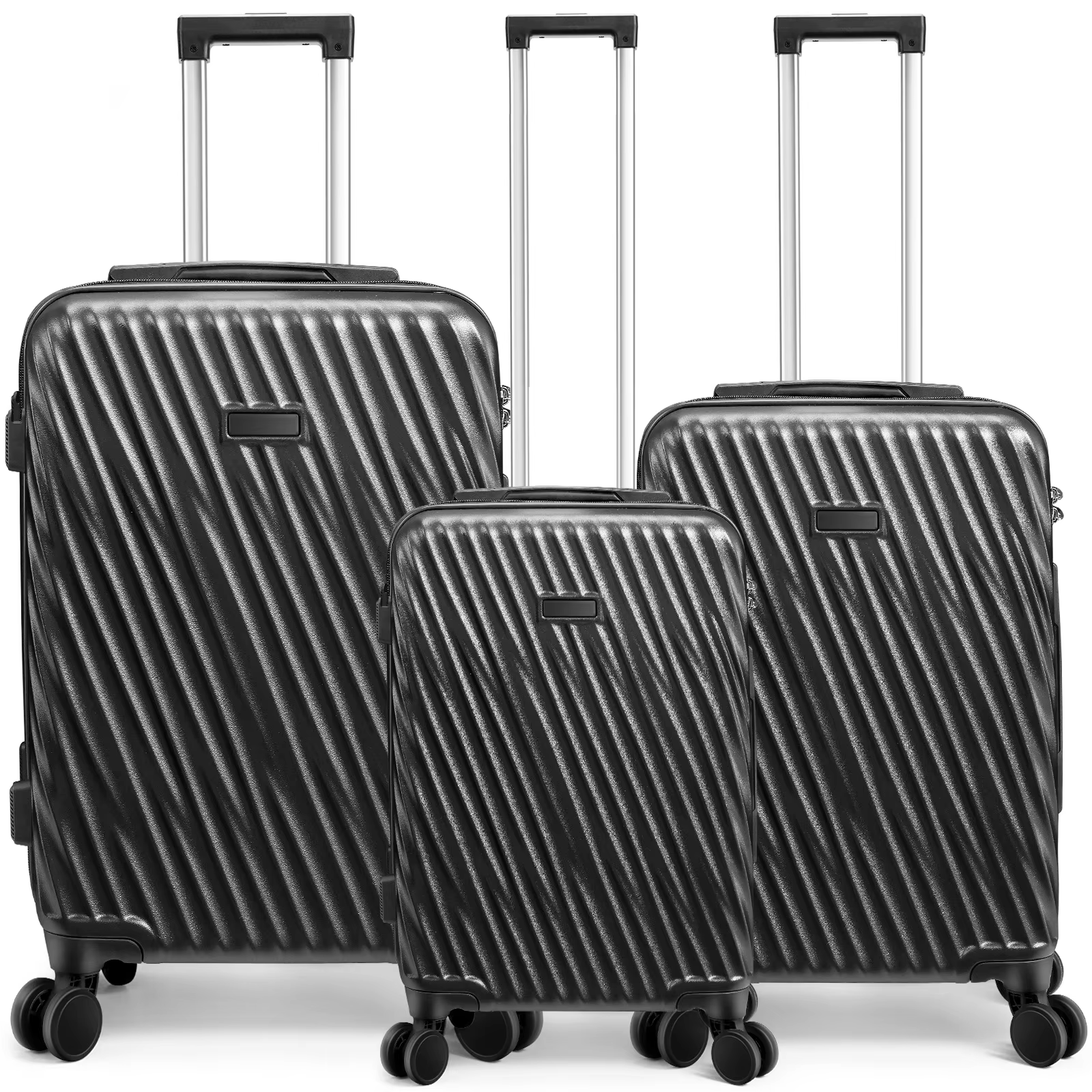 3pcs Luggage Set ABS Hardshell Suitcase With Spinner Wheel Side Hook Travel Carry On Luggage For Business Family 20/24/28 Inch