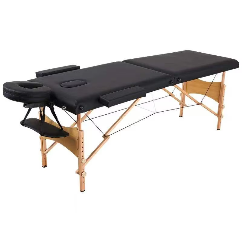 Foldable Portable Salon Beauty Massage Bed Modern Style Adjustable Wooden Eyelash Bed for Facial Therapy Beauty Shops