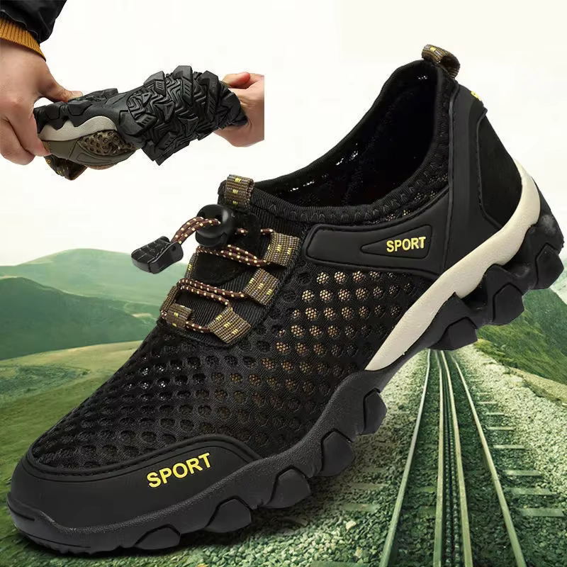 Men's Breathable Outdoor Sports Shoes Hot Sale Of The Season New Style Korean Fashion Casual Mesh Upper Water Crossing Shoes Com