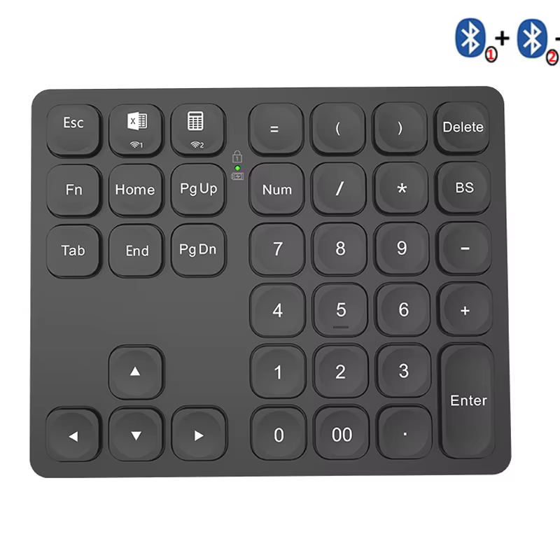 Dual Bluetooth Mode Numeric Keyboard Rechargeable Wireless Number Numpad for iPad Laptop Windows ios Slinet Digital Keyboard
