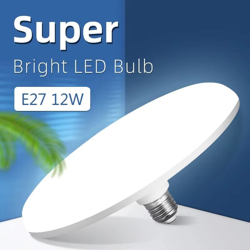 15W Indoor Lighting Flying Saucer Light LED Bulb AC 220v E27 Base Household Energy Saving Lamp 6500k Ceiling Lamp Garage Light