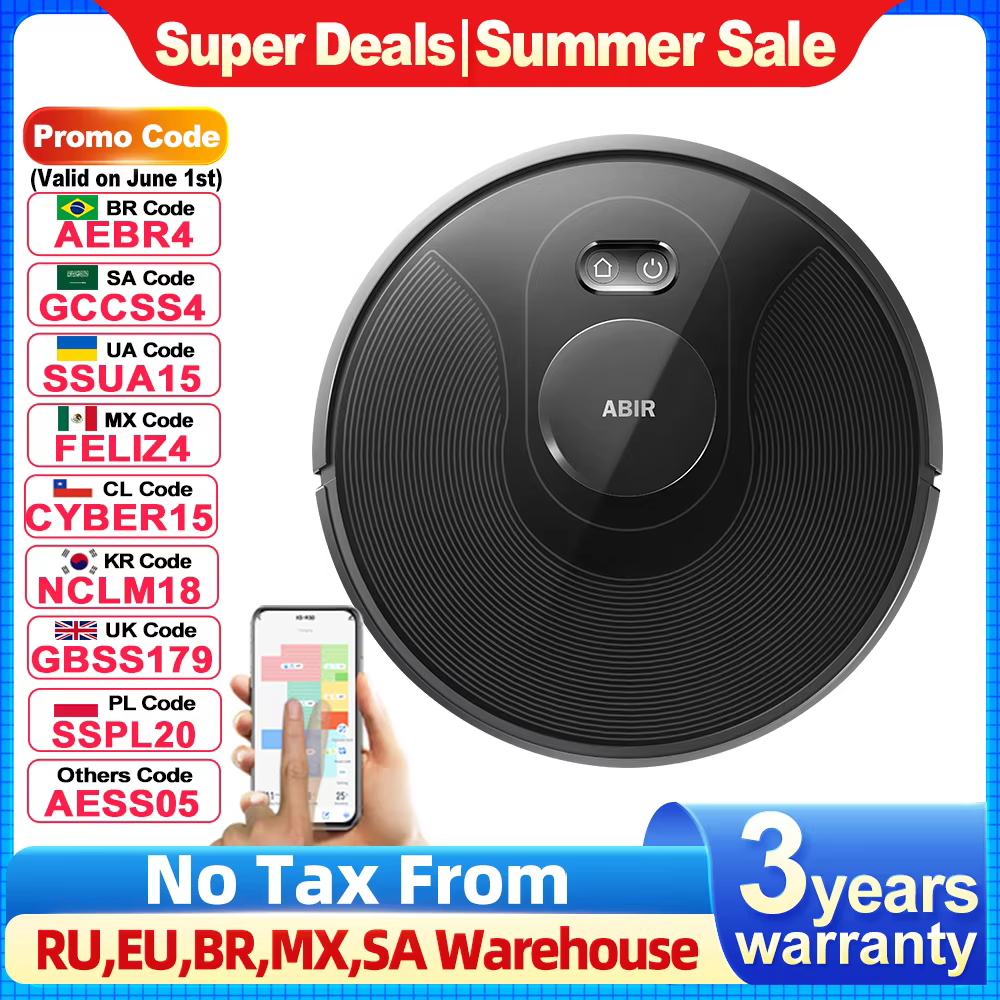 ABIR X8 Robot Vacuum Cleaner ,Laser System, Multiple Floors Maps, Zone Cleaning,Restricted Area Setting for Home Carpet Cleaning