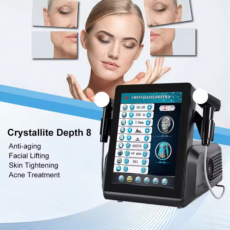 Multifunctional Vertical Crystallite 3 In 1 Facial Beauty Machine Deep Nourishing Firming Fine Line Caring Device