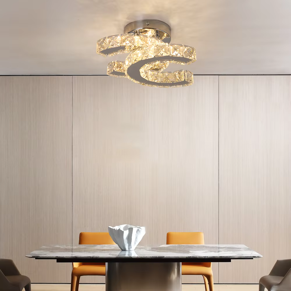 VETRULUS Modern Luxury Crystal Ceiling Lamp Chandelier Dining Living Room LED Indoor Lighting Fixture Home Decor Bedroom light
