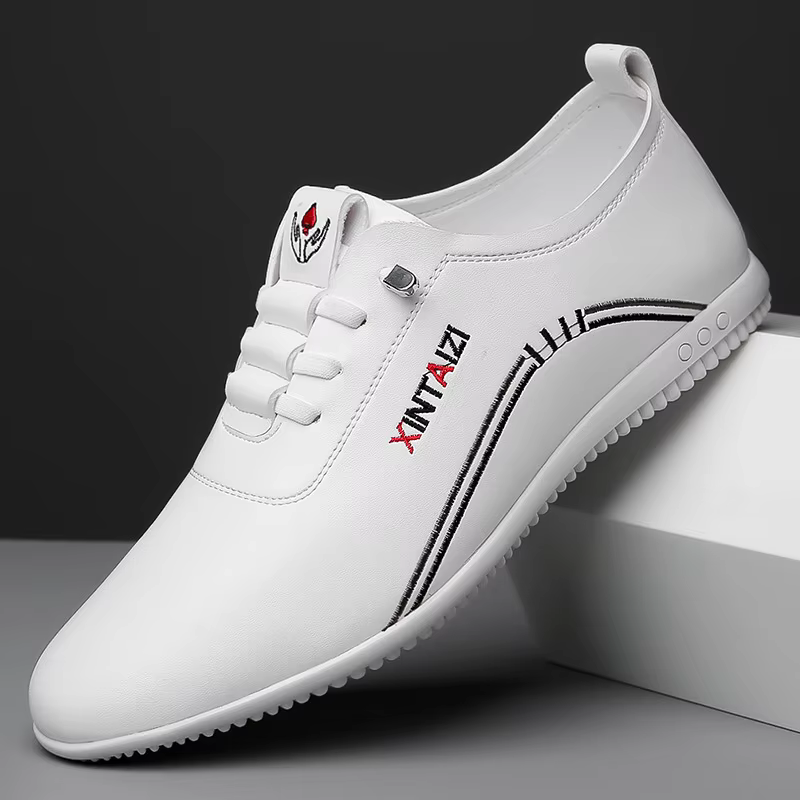 2024 casual men leather shoes Versatile Business White footwear Fashion anti slip comfortable loafers male new lightweight flat