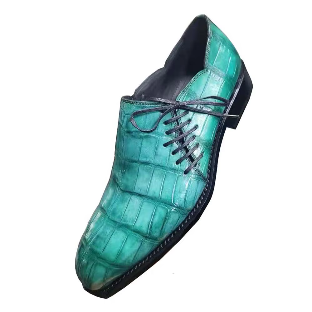 baiyunpiu new arrival men formal shoes male crocodile shoes blue Tradition style