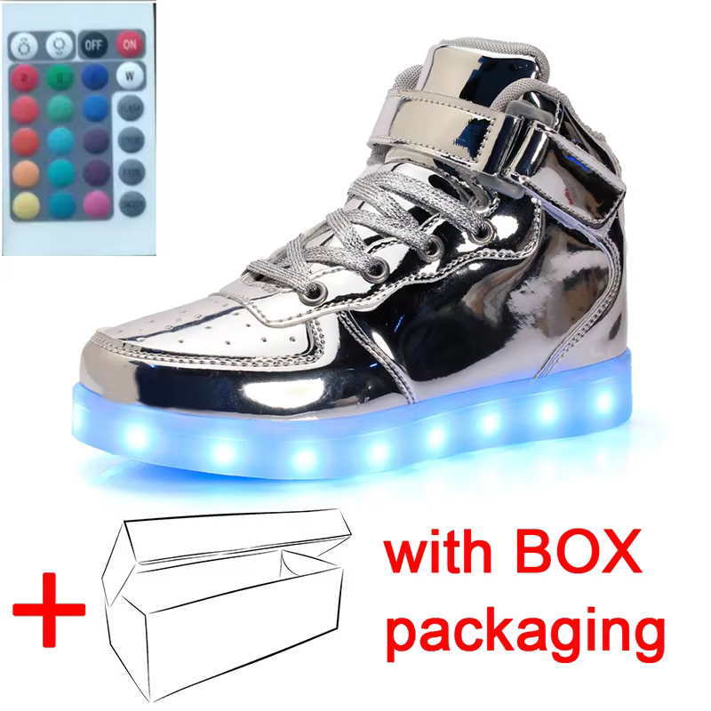 Remote Control USB Charge LED Shoes for Children & Adult Kids Boys Girls Luminous Sneakers with Lights Sports Shoes Size 25-42