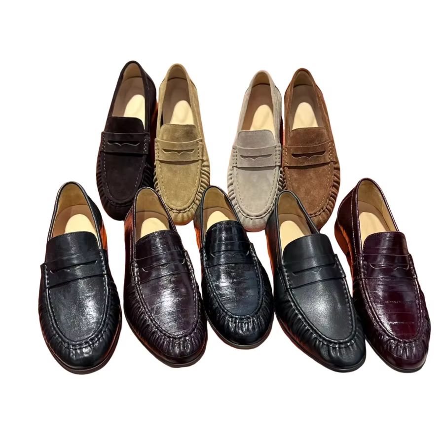 100% Top-Grain Loafers with Elegant Design for Business and Casual Settings  Men’s Stylish Fashionable Slip-On Design AL1711