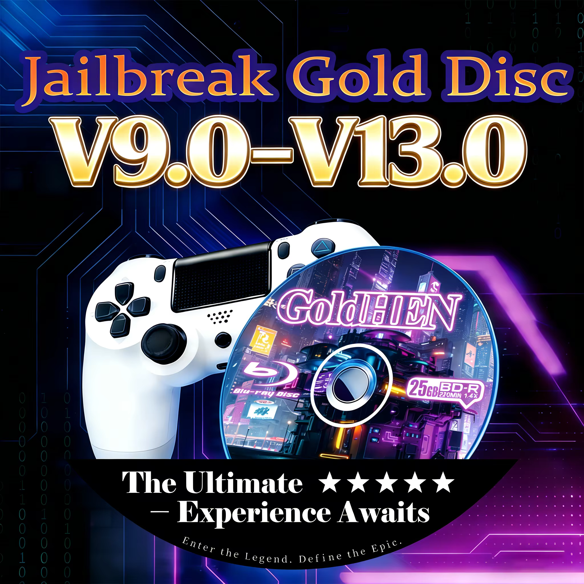 Ultimate GoldHEN18.9 for Ps4 Jailbreak Disc V9.0–13.0 Bootable Eject Payload 1-Click Boot Tool Jailbreak Disc