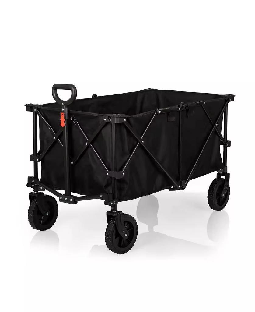 Oniva Adventure Wagon XL with Rain Cover Folding Utility Wagon And Running Gloves Set for Outdoor Fitness Sports