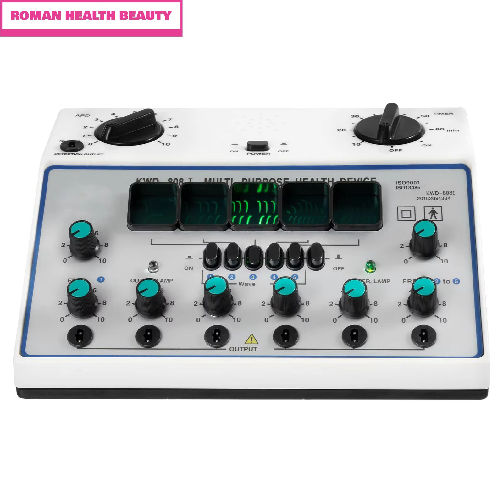 Dispositivo massageador de eletroterapia profissional com 6 canais de saída - Estimulador muscular EMS ajustável para alívio da dor e relaxamento corporal