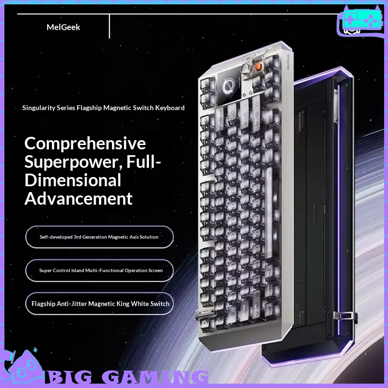 MelGeek Centauri Singularity 60 80 Magnetic Switch Gaming Keyboard RGB All Aluminum RT0.01mm OLED Screen Gasket Valorant FPS